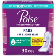 Poise Incontinence Pads for Women, 3 Drop Light Absorbency, Regular Length, 54 Count