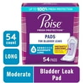 thumbnail image 1 of Poise Incontinence Pads for Women, 4 Drop Moderate Absorbency, Long Length, 54 Count, 1 of 8