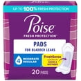 thumbnail image 1 of Poise Incontinence Pads for Women, Moderate Absorbency, Regular Length, 20 Count, 1 of 9
