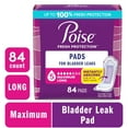 thumbnail image 1 of Poise Incontinence Pads for Women, 5 Drop Maximum Absorbency, Long Length, 84 Count, 1 of 9