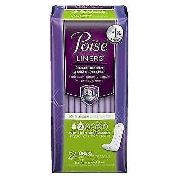 Poise Liner Discreet Bladder Protection Light Absorbency, 24 ct, Case of 8