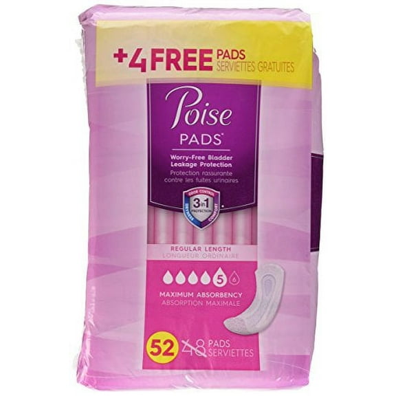 Poise Maximum Absorbancy Pads 48 ct (Pack of 14)