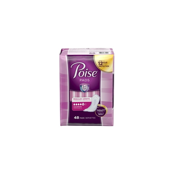 Poise Maximum Absorbancy Pads, 48 ct (Pack of 5)