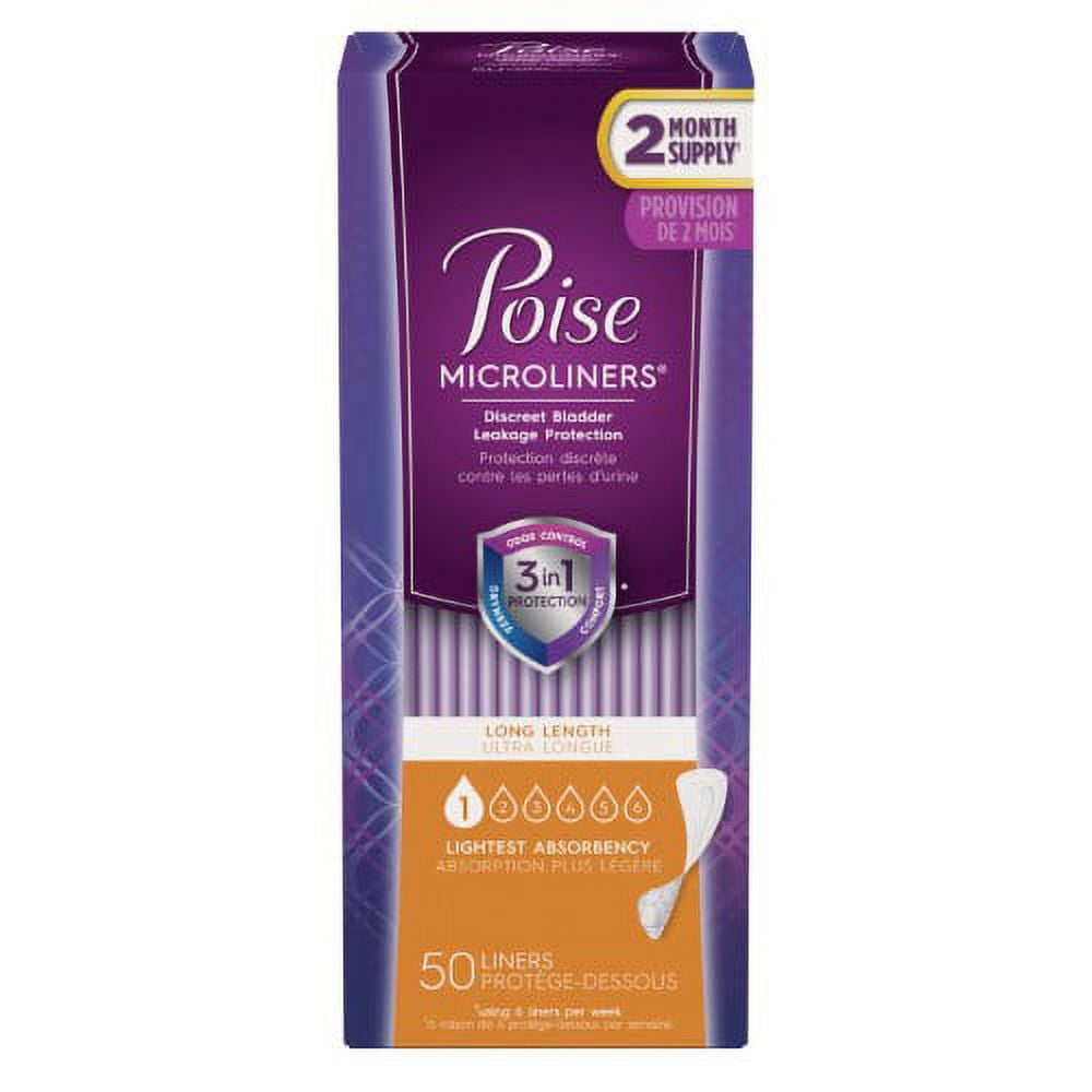 Brandclub - Poise Microliners - Lightest Absorbency - Long (Pack of 36)