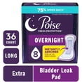 thumbnail image 1 of Poise Overnight Incontinence & Postpartum Pads for Bladder Leaks, 8 Drop Extra Coverage, 36 Count, 1 of 11