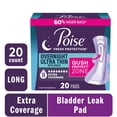 thumbnail image 1 of Poise Overnight Ultra Thin Incontinence Pads with Wings, 8 Drop Extra Absorbent, 20 Count, 1 of 11