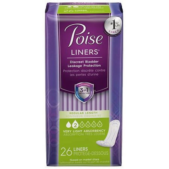 Poise Pantiliners, 26 Count (Pack of 24)
