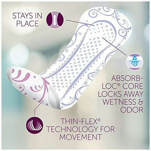 Poise Pantiliners, Extra Coverage, Value Pack, 44 pantiliners (Pack of 3)