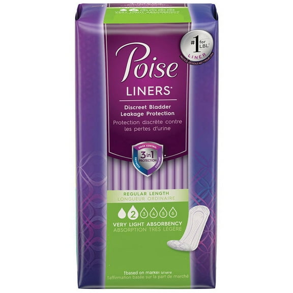 Poise Pantyliners Very Light Absorbency 7-1/2" Regular Part No. 19305 (208/case)