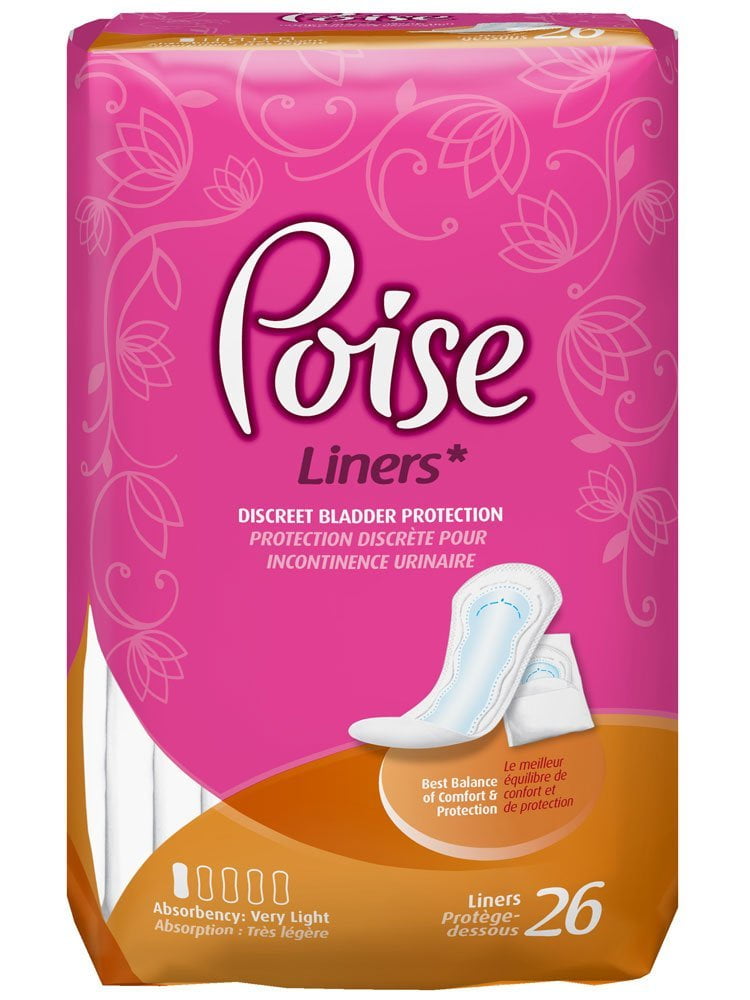 Poise Pantyliners Very Light Asborbency 71/2'' Regular Bag of 26, 2 Pack