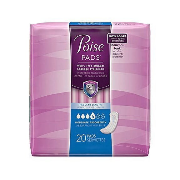 Poise Regular Moderate Pad 20 Pads (Pack of 2)
