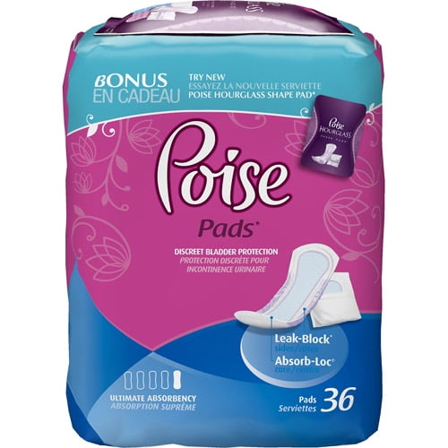 Poise Ultimate Absorbency Pads, 36 Count