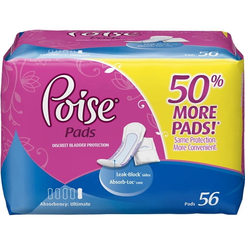 Poise Ultimate Absorbency Pads, 56ct