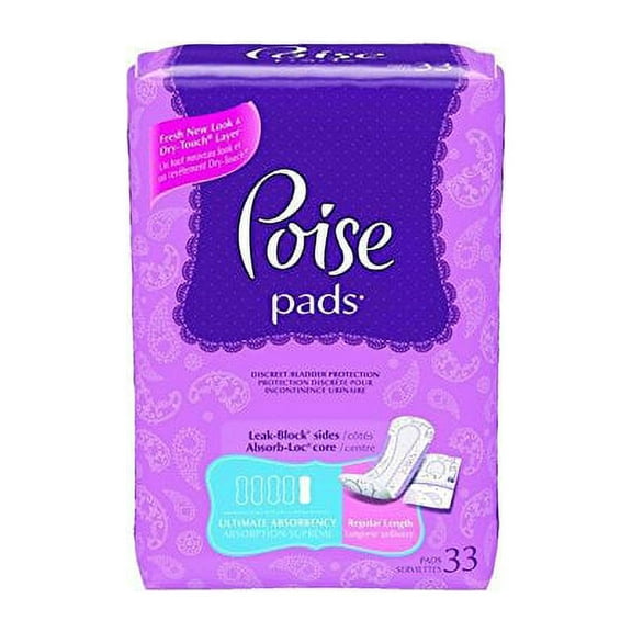 Poise Ultimate Coverage Pads, 33 ct (Pack of 2)