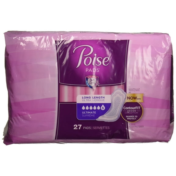 Poise Ultimate Long Pads,27 Count (Pack of 1)