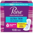 Poise Ultra Thin Incontinence Pads & Postpartum Incontinence Pads, 5