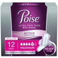 thumbnail image 1 of Poise Ultra Thin Incontinence Pads with Wings, Active Collection, Maximum Absorbency, 12 Count, 1 of 7