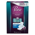 Poise Ultra Thin Moderate Wing Pad 54 Count for Incontinence, Sanitary