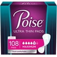 thumbnail image 1 of Poise Ultra Thin Women's Maximum - Long Postpartum Incontinence Pads, 108 Count, 1 of 9