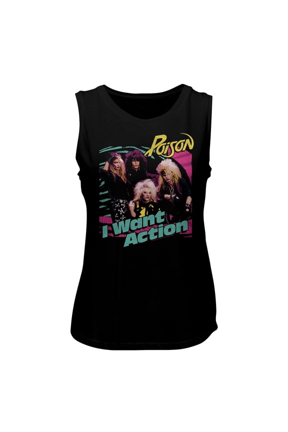 Poison Bright Action Black Women's Muscle Tank Top