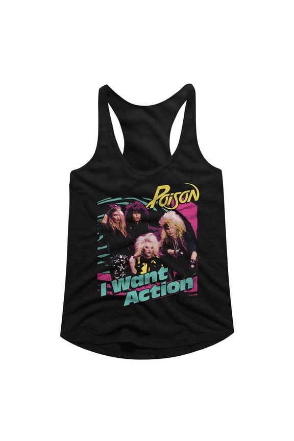 Poison Bright Action Black Women's Racerback Tank Top