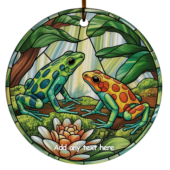 Poison Dart Frogs Couple Ornament Custom Text Ornament for Parents & Children, Couples Keepsake, Christmas 2025 Tree Decoration, Gift for Families and Member