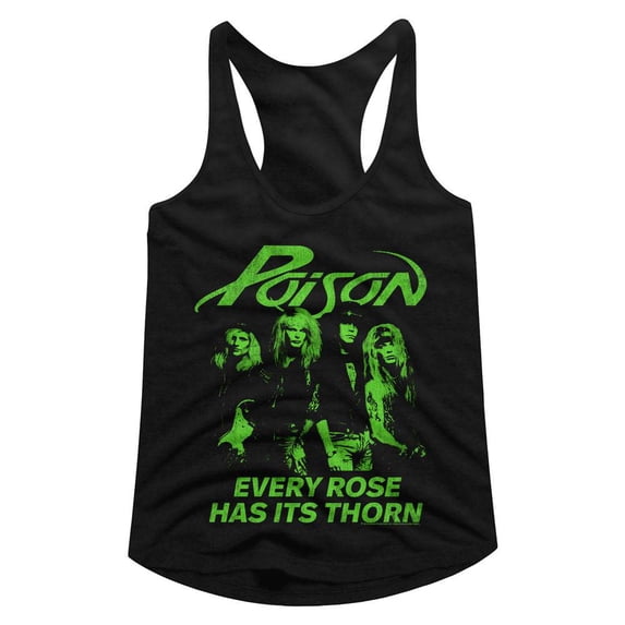 Poison Every Rose Has Its Thorn Black Women's Racerback Tank Top