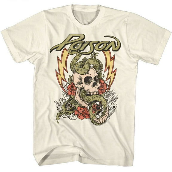 Poison Fade Color Skull Natural Adult T-Shirt 2Xl