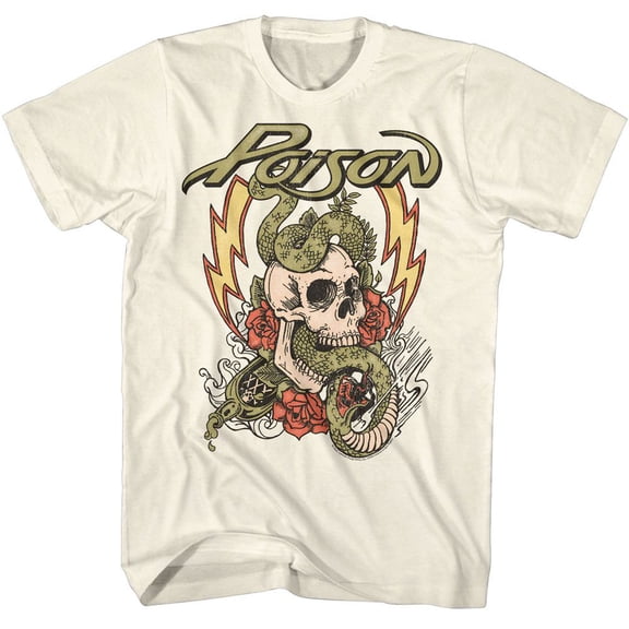 Poison Fade Color Skull Natural Adult T-Shirt L