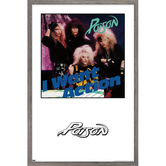 Poison - I Want Action Album Series Wall Poster, 22.375" x 34" Framed