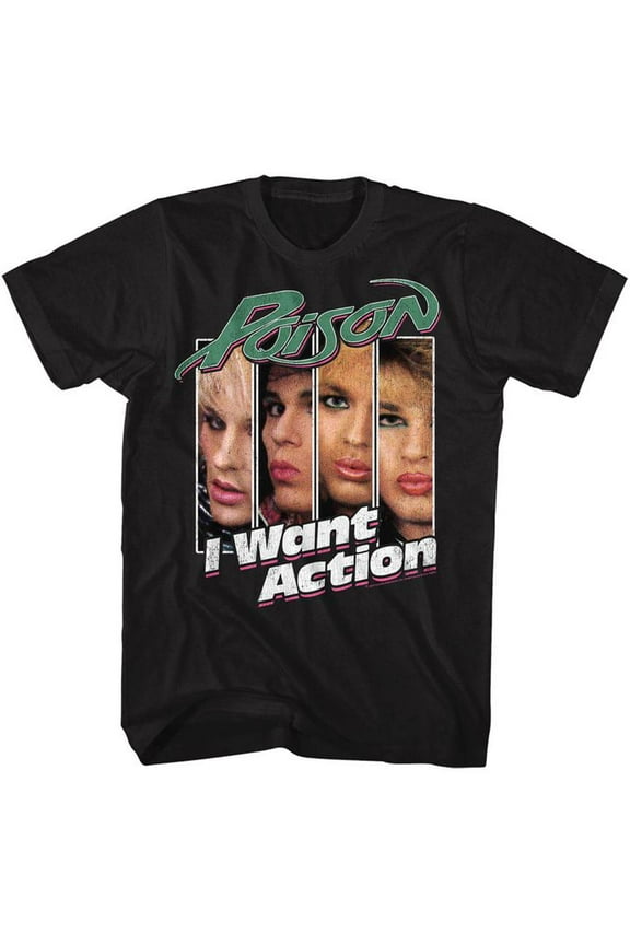 Poison Iwantaction Black Adult T-Shirt 4Xlt