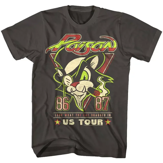 Poison Look What The Cat Dragged In USA Tour 1986 Men's T Shirt