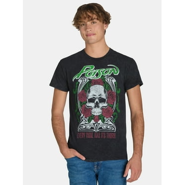 Poison Men’s & Big Men's Mineral Wash Graphic Tee, Sizes S-3XL