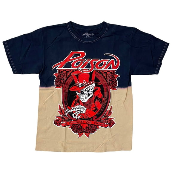 Poison Men's Officially Licensed In Poison We Trust Heavy Metal Rock Tee T-Shirt (X-Large, Black/Tie Dye)