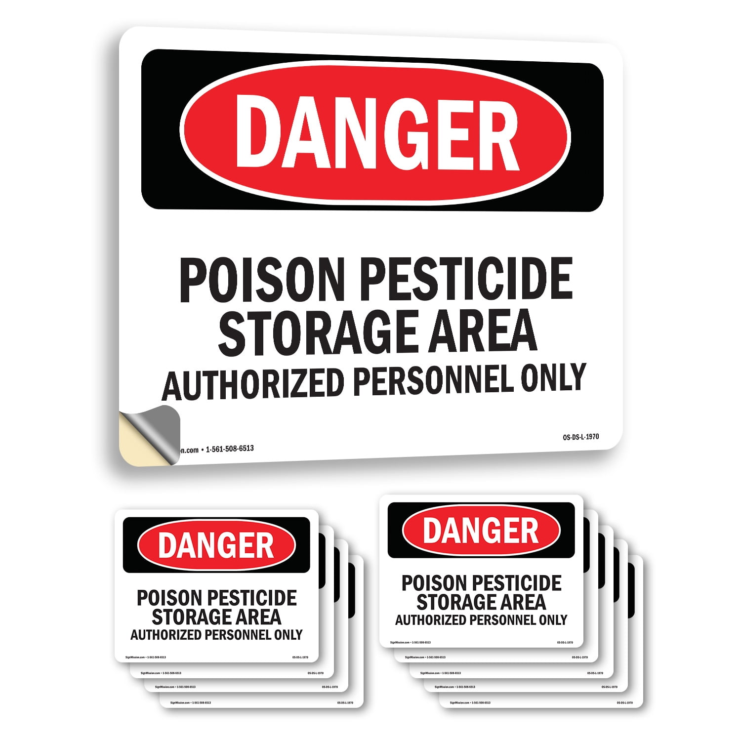 Poison Pesticide Storage Area OSHA Danger Vinyl Decal Label 10 Inch x 7 ...