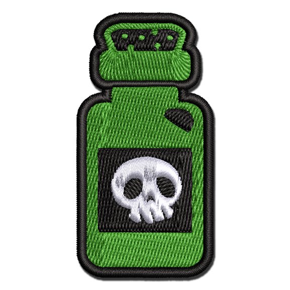 Poison Potion Bottle Applique Multi-Color Embroidered Iron-On Patch - 3 Inch Medium