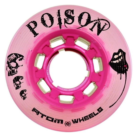 Poison Savant Skate Wheels for Perfect Speed and Control, 84A 59mm x 38mm, Pink, Blue, Purple, Black, Green, 4 or 8 Pack