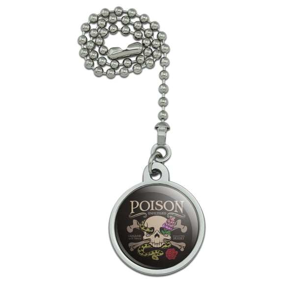 Poison Skull and Crossbones with Snake Foxglove Ceiling Fan and Light Pull Chain