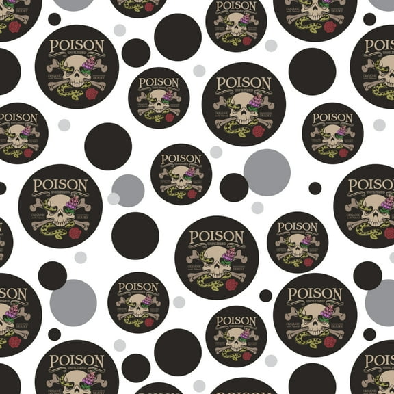 Poison Skull and Crossbones with Snake Foxglove Premium Gift Wrap Wrapping Paper Roll