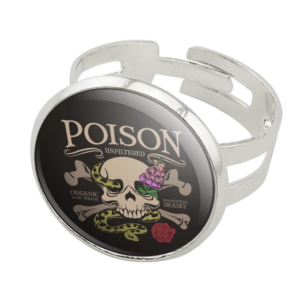 Poison Skull and Crossbones with Snake Foxglove Silver Plated
