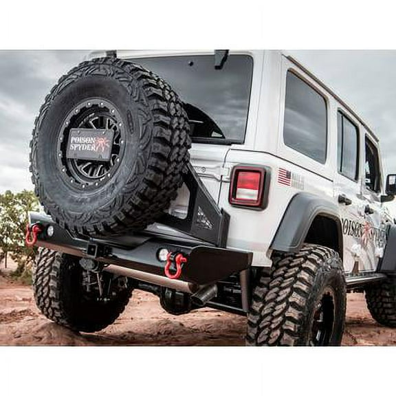 Poison Spyder 19-62-031TP1 Frame Mounted Tire Carrier; Black; w/Up Camara Mount;