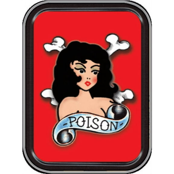 Poison Stash Tin Storage Container 4.37" L x 3.5" W x 1" H