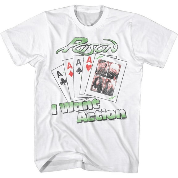 Poison Want Action Card White Adult T-Shirt 6Xl
