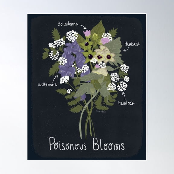 Poisonous Blooms Poster Wall Art, Modern Wall Decor For Living Room Bedroom, 24x36 UNFRAMED