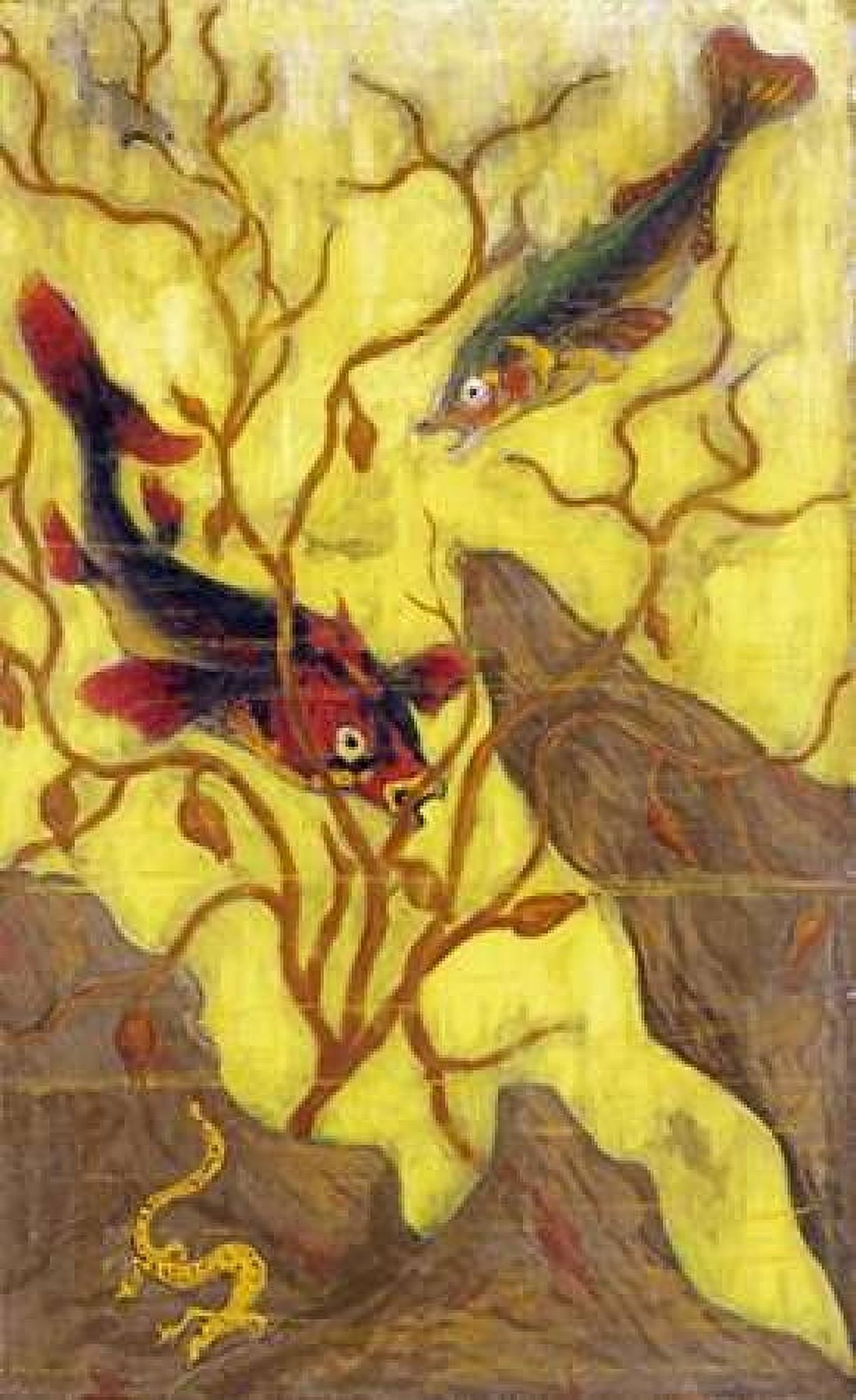 Poissons Et Crustacaes Canvas Art - Paul Ranson (12 x 18)
