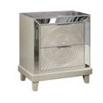 thumbnail image 1 of Pok 28 " Modern 2 Drawer Nightstand Beveled Mirror Trim Champagne, 1 of 5