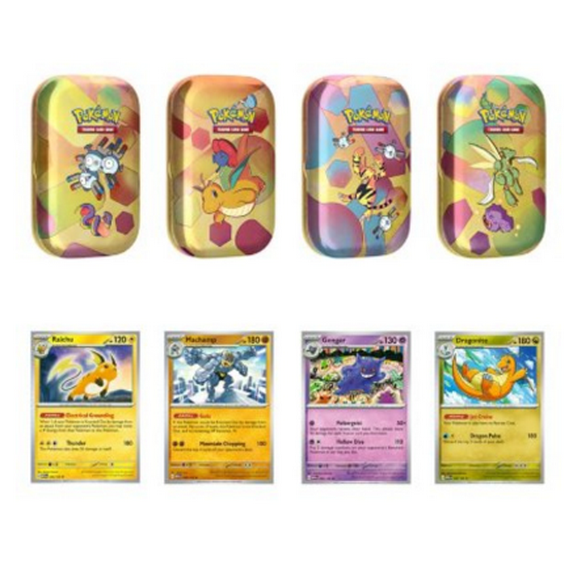 Pokmon 4 Mini Tins + 4 Promo Cards Bundle