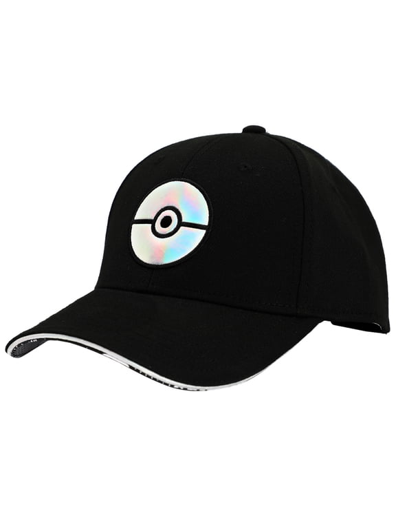 Pokemon Holographic Pokeball Men's Elie Flex Black Baseball Cap