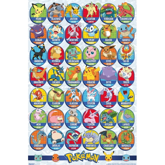 Pokémon: All-Time Favorites - Grid Wall Poster, 22.375" x 34"