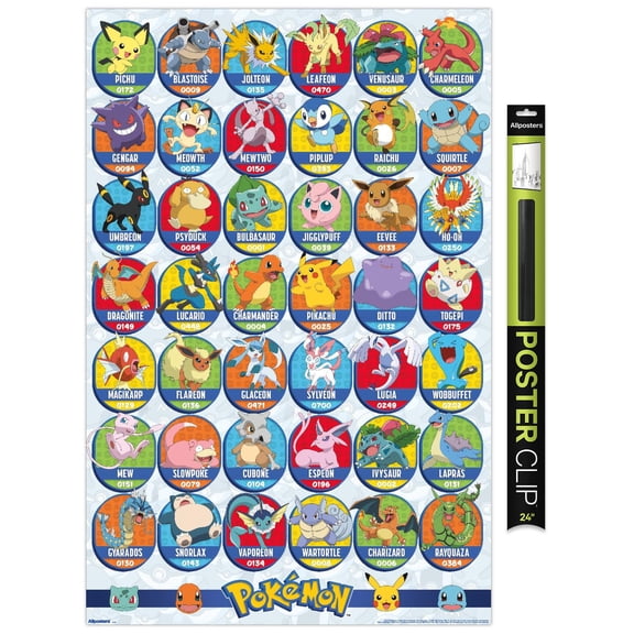 Pokémon: All-Time Favorites - Grid Wall Poster, 22.375" x 34"